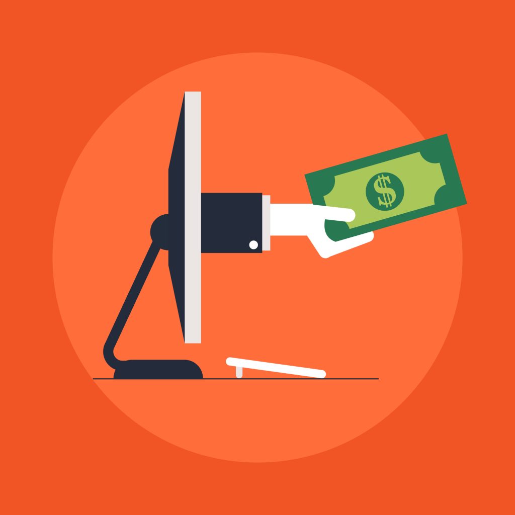 illustration of a hand holding cash